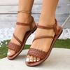 Fashion Summer New Fashion Women's Casual Flat Sandals Braided Design Popular Black Color Comfortable Shoes for Everyday Wear Sandal