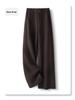 2025 Winter High-Waisted Wool Wide-Leg Pants - Women's Slim Fit, Brown, Flattering Straight-Leg with Drape