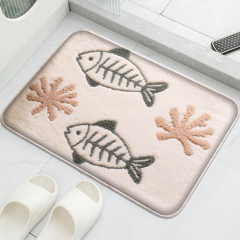 Funny octopus patterned floor mat, home absorbent foot mat, modern decorative mat, bathroom small carpet, machine washable
