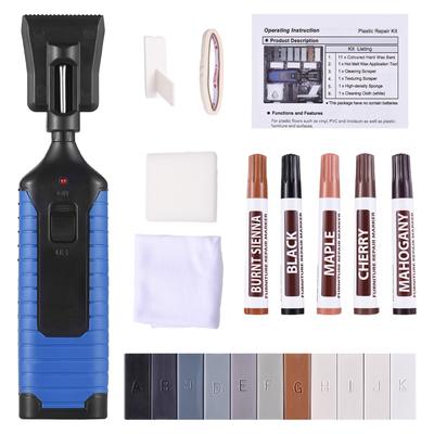 Kit de Reparo de Arranhões em Piso de Azulejo Tinta para Móveis de Azulejo Kit de Reparo de Parede com Caneta de Calor 11 Barras de Cera Dura Coloridas 5 Cores Touch