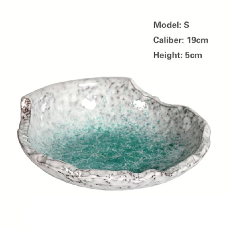 

Посуда в японском стиле и ветровом стиле Креативная тарелка для десерта с фруктами Тарелка для риса Керамическая тарелка Тарелка для суши с лососем Домашняя тарелка