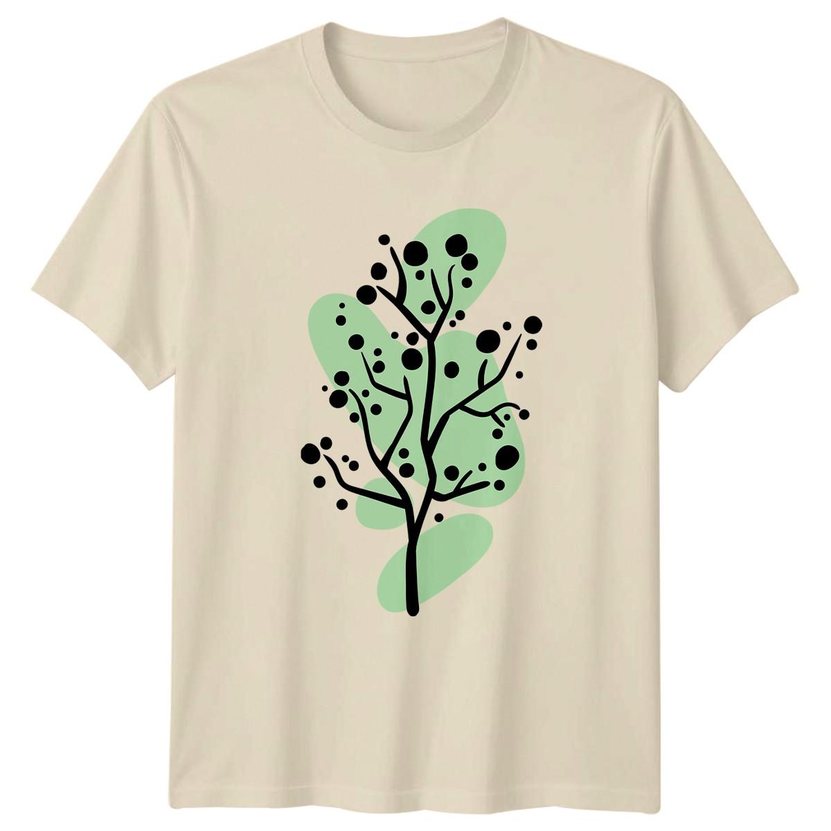 Minimalist Abstract Tree Nature T-Shirt Botanical Art Nature Birthday Gift M
