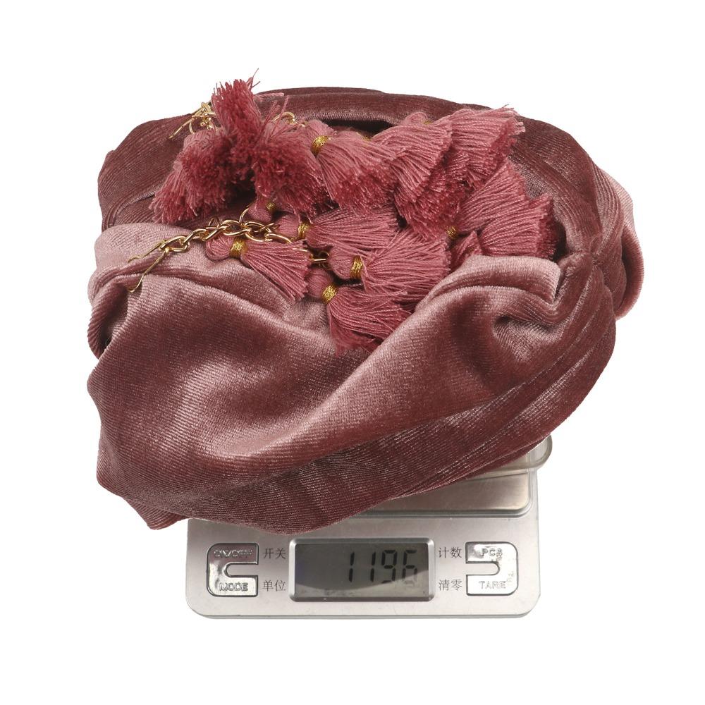 Turban Cap Crossed Pullover Hat Solid Color Beanie Hat Fashionable Fringe Hat  Spring