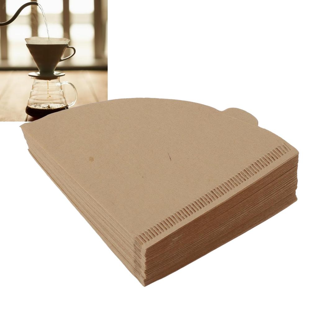 Ongwan Conical Coffee Filter Paper, Soft Texture, 100 Sheets, Easy To Use for Drip Coffee Makers (V02, Unbleached, 100 Sheets)