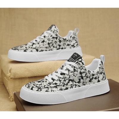 Fashion Designer Shoes Men Fashionable Casual Printed Canvas Shoes Summer Comfortable Lace-up Skateboard Shoe Zapatos De Hombre