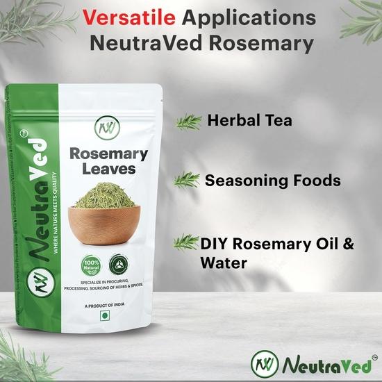 NeutraVed Rosmarin Getrocknete Blätter (50 g) | Bio | Für Haarwachstum, Reduziert Schuppen & Würzen von Speisen | Kräutertee, Mediterrane Küche & DIY-Öl