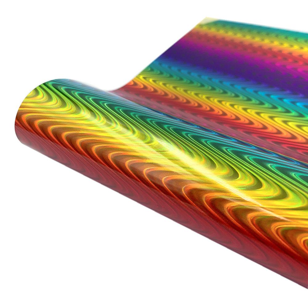 

Holographic Rainbow Leopard Permanent Gradient Adhesive Craft Vinyl Making Sign Cut Film for Wall Window Glass Car Cup Decor 12in x 10in(30x25cm)