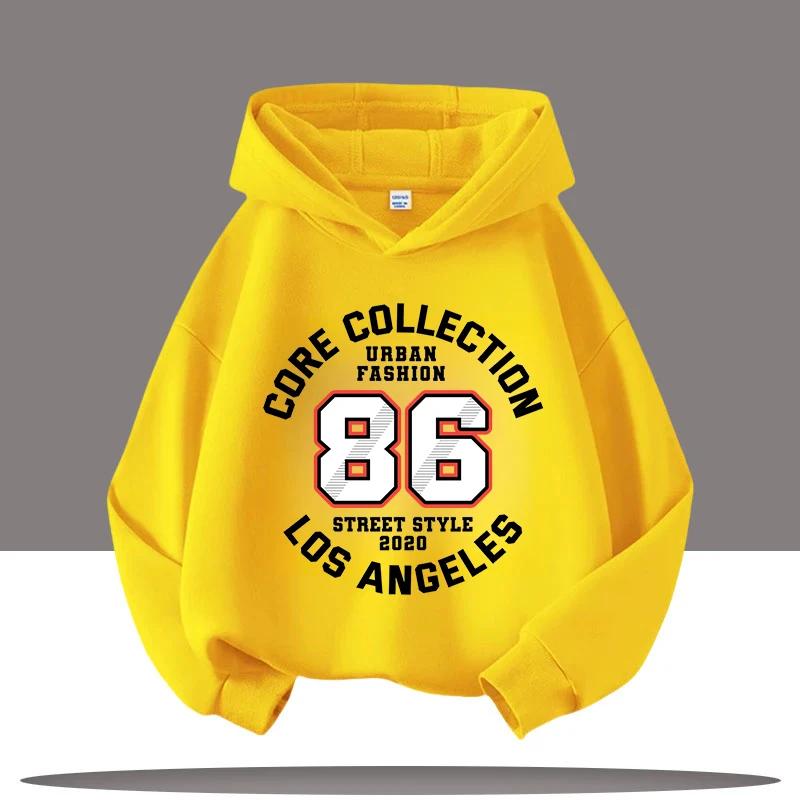 New Retro Digital Printed Children's Hooded Cartoon Boy and Girl Casual Autumn Hoodie