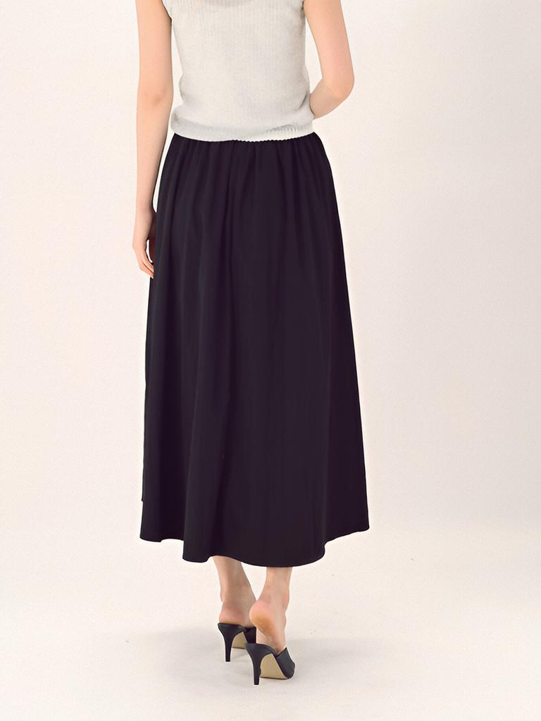 ACUD Pin Tuck Flare Banding Skirt _Black