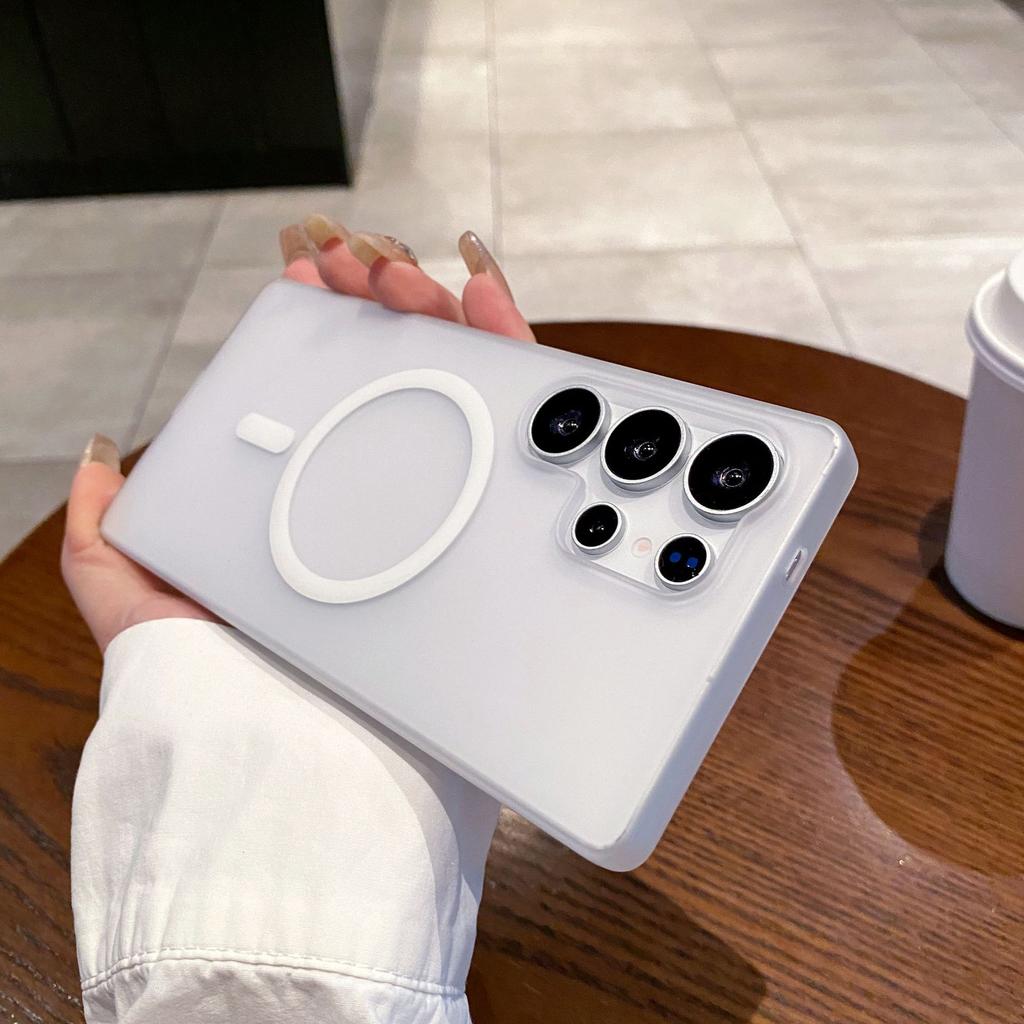 Suitable for Samsung S25ultra Mobile Phone Case S24 Ice Fog Skin Magnetic Absorption A56 Matte Ultra Thin Hard Shell S23u Full Packaging