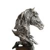 Vintage American Carved Horse Head Statue Statuette Resin Simulation Animal Sculpture Exquisite Crafts Desktop Home Decoration