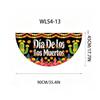 Watercolor Marigold Skeleton Day Of The Dead Fan Flag For Mexican Festival Party Decor