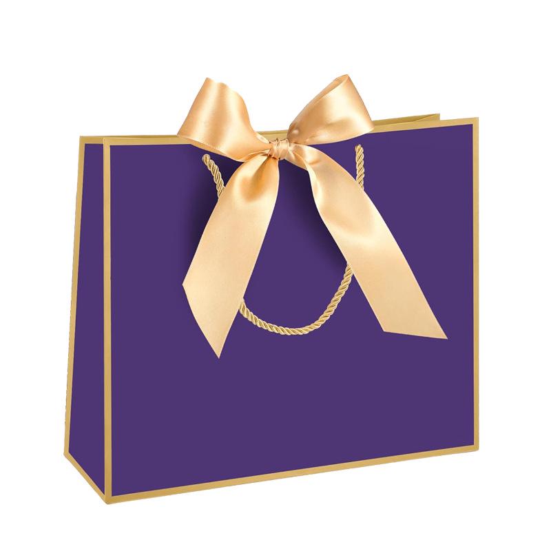 Bunte Band-Schleife Tragetasche - Quadratische Geschenktasche & Einkaufstasche mit individueller Logo-Option
