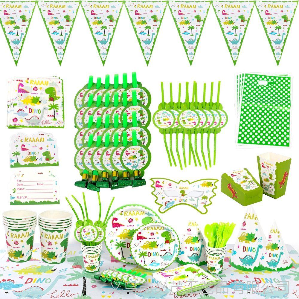 

Одноразовая посуда на тему динозавров для обедов на открытом воздухе, детской тематической вечеринки на открытом воздухе и обеденные принадлежности one set
