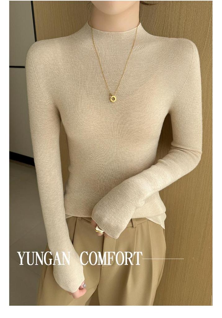 Women's Slim Fit Long Sleeve Wool Knit Sweater - Spring/Summer Arrival