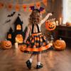Halloween Kids' Formal Costume - Girls' Witch & Pumpkin Print Party Dress