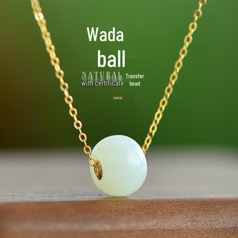 Certified Natural Hetian White Jade Pendant Necklace with 925 Sterling Silver Inlay for Women