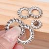 External Tooth Lock Washer Kit M3-M12 Star Serrated Gasket Spacer Assortment Set Stainless Steel Multi Tooth Washer Hardware Box