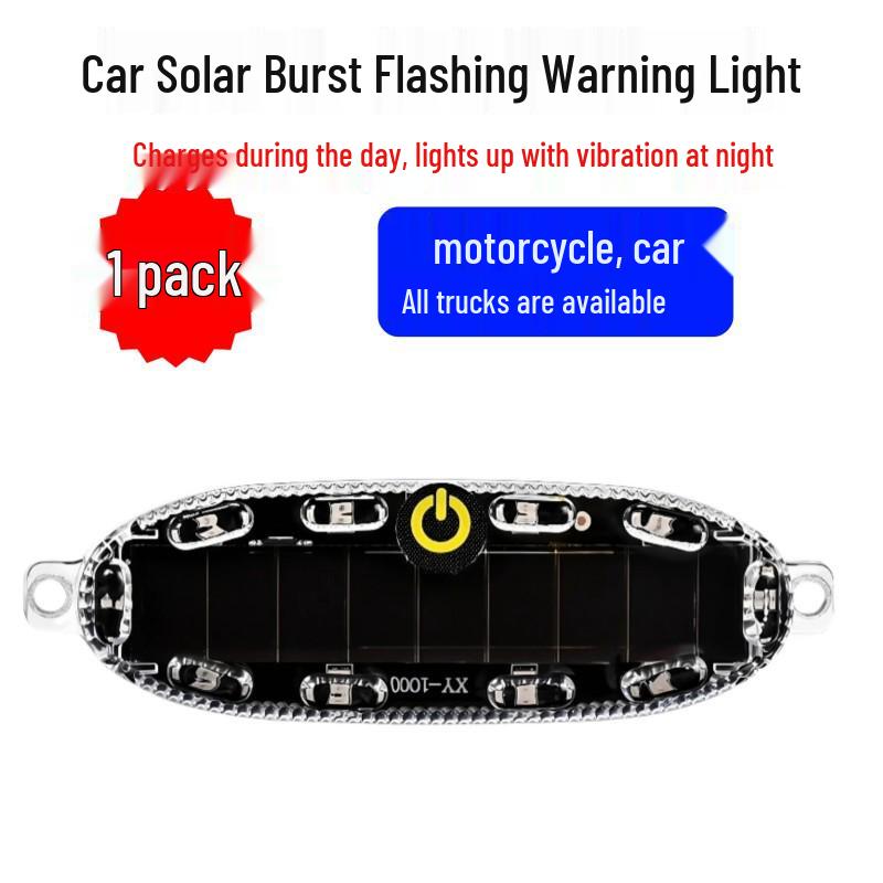 Universal Solar-Powered LED Strobe Warning Light for Motorcycles and Tricycles - Free Wiring