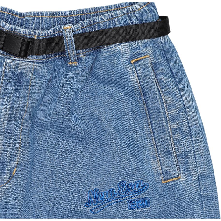 New Era FW25 Embroidered Logo Pattern Denim Shorts Unisex shorts 14529153