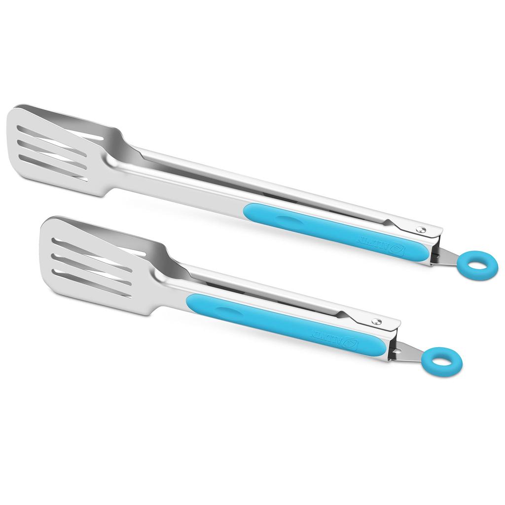 1 stainless steel barbecue tongs - non-slip long handle, suitable for grilling, baking, salads, and ice cubes, kitchen utensils