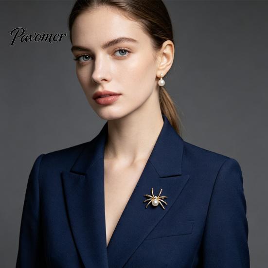 Halloween Costume Accessory Spider Brooch Pin for Women Men, Faux Crystal Gothic Dainty Hat Insect Brooch, Punk Vampire Accessories Cosplay Party