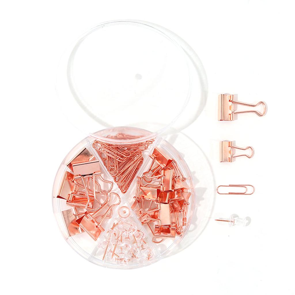 Paper Clips Binder Clips Assorted Multifunction Push Pins Sets with Box for Office School Document