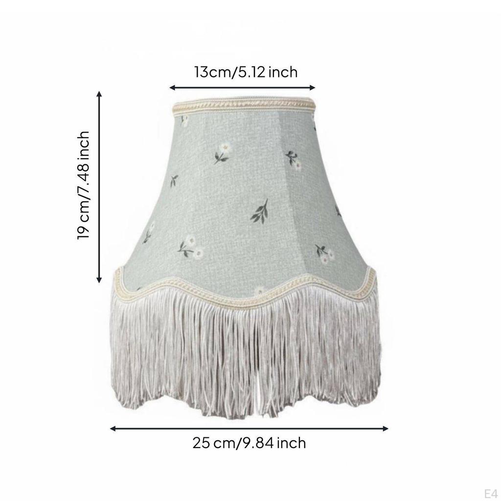 European Design Table Lampshade Vintage Allure Textile with Fringe Handmade Fringed Velvet