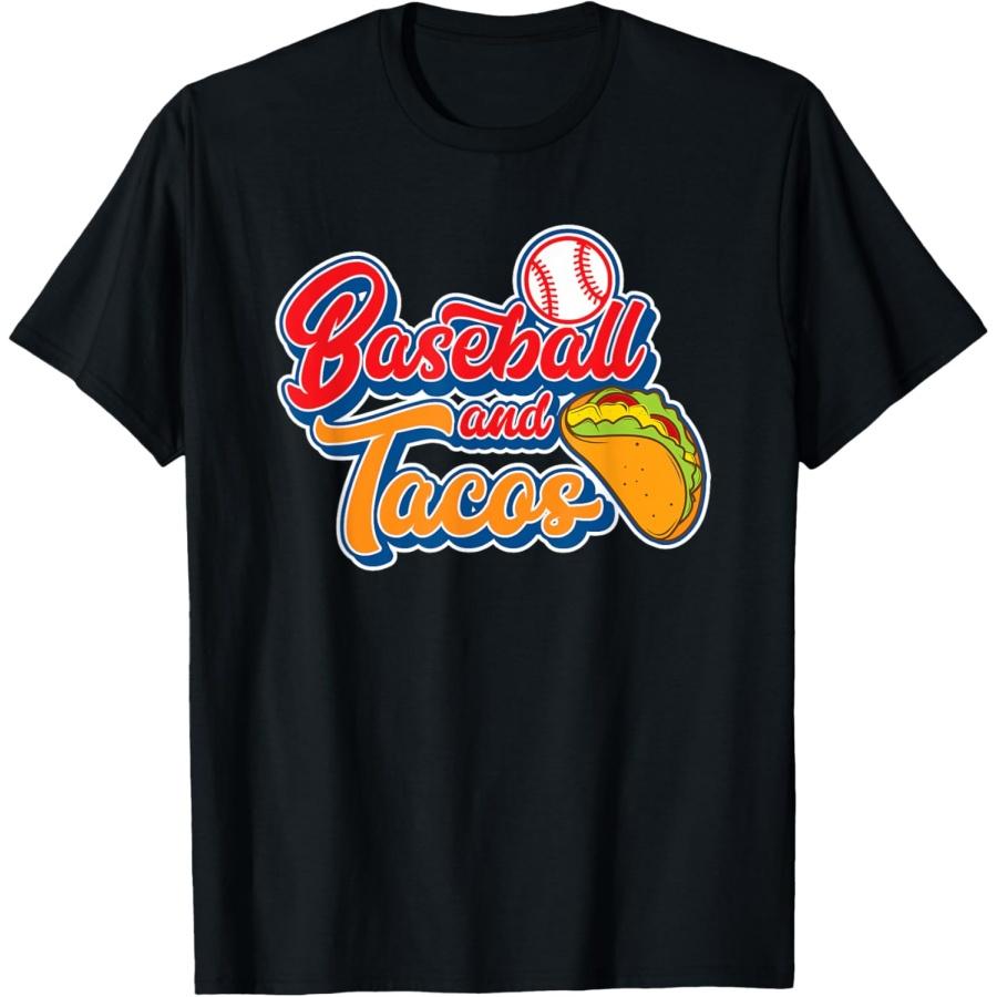 Funny Baseball and Tacos Mexican Food Men Women Boys Girls T-Shirt(1) XXXXXL чёрный