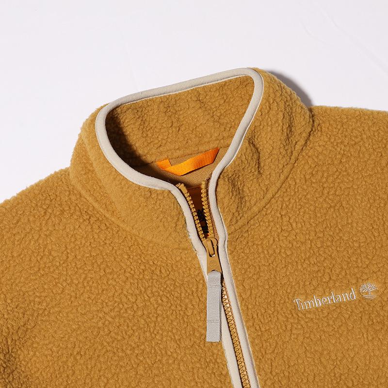 Timberland Zipper Cardigan Casual Comfortable Warm Stand Collar Fleece Jacket Men Jackets Wheat A2GEG-P47