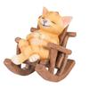 Resins Rocking Chair Cats Dog Figurine Cartoon Animal Miniature Statue for Home Office Tabletop and Shelves Decoration