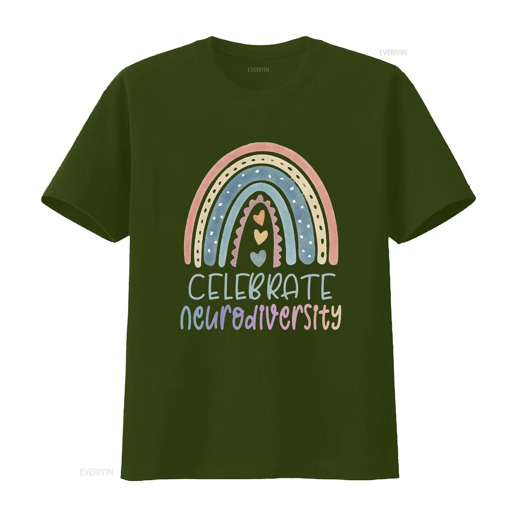 Mens CELEBRATE NEURODIVERSITY Mental Health Autism Awareness  T Shirt Black X Large vintage Washed streetwear Stylish Soft