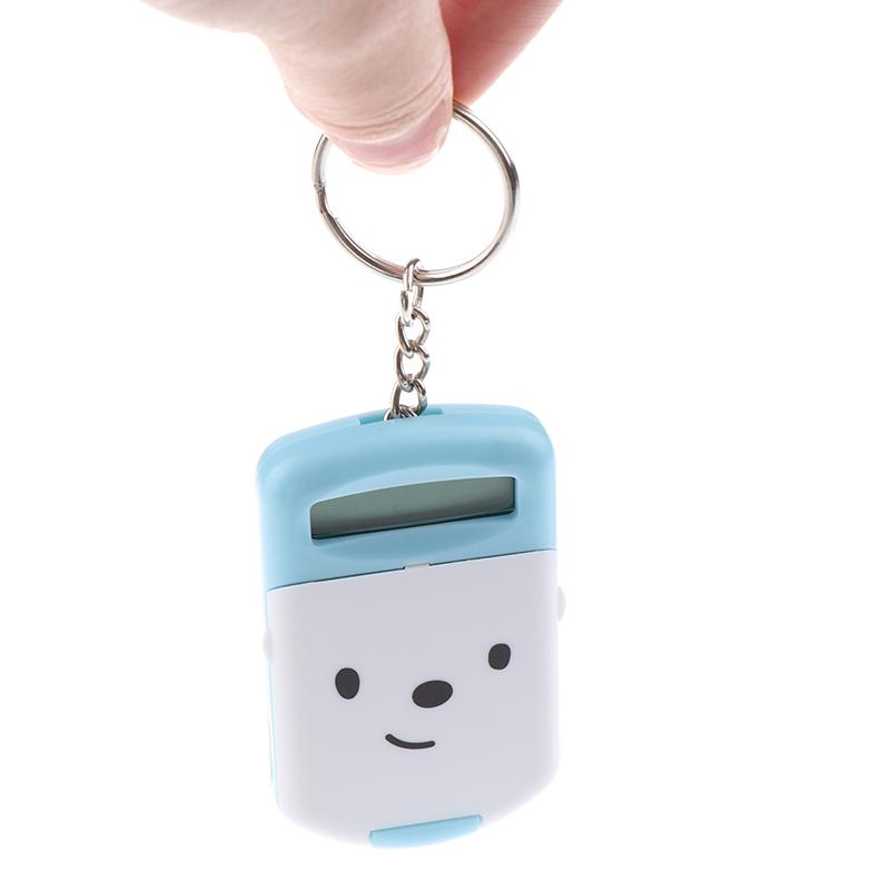 Mini Cute Lid Calculator Display Office Supplies Primary School Exam Public Use Portable Calculator Pocket Size Keychain