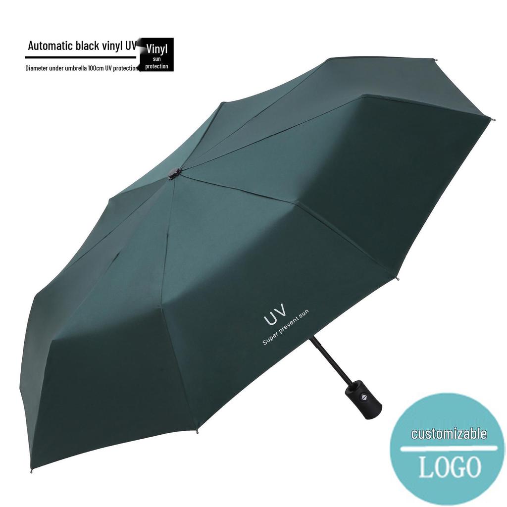 Popular 60-Rib Extra-Large Fully Automatic Black Dual-Use Umbrella for Students & Adults - Custom Logo Option Available