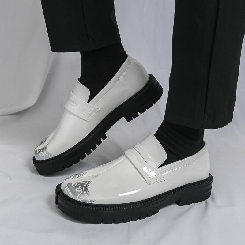 Designer New Height Increasing Leather Casual Shoes For Men Penny Loafter Formal Wedding Dress Homecoming Retro Footwear