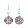 Vintage Ethnic Enamel Drop Oil Round Water Drop Earrings for Women Boho Multilcolor Beads Dangle Earring Female Pendiente Mujer