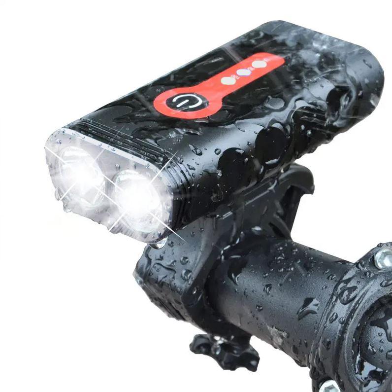 Lamp strong LED bike lights front + rear USB light set bike flashlight