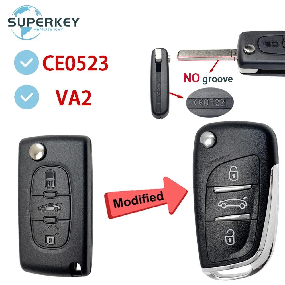 Modified For Citroen C2 C3 C4 C5 Berlingo For Peugeot 107 207 307 307S 308 407 607 Remote Flip Car Key Shell Case Cover