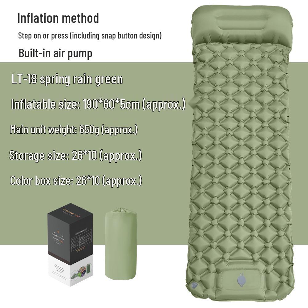 Diamond TPU Inflatable Camping Mat - Foot-Operated, Thickened and Moisture-Proof