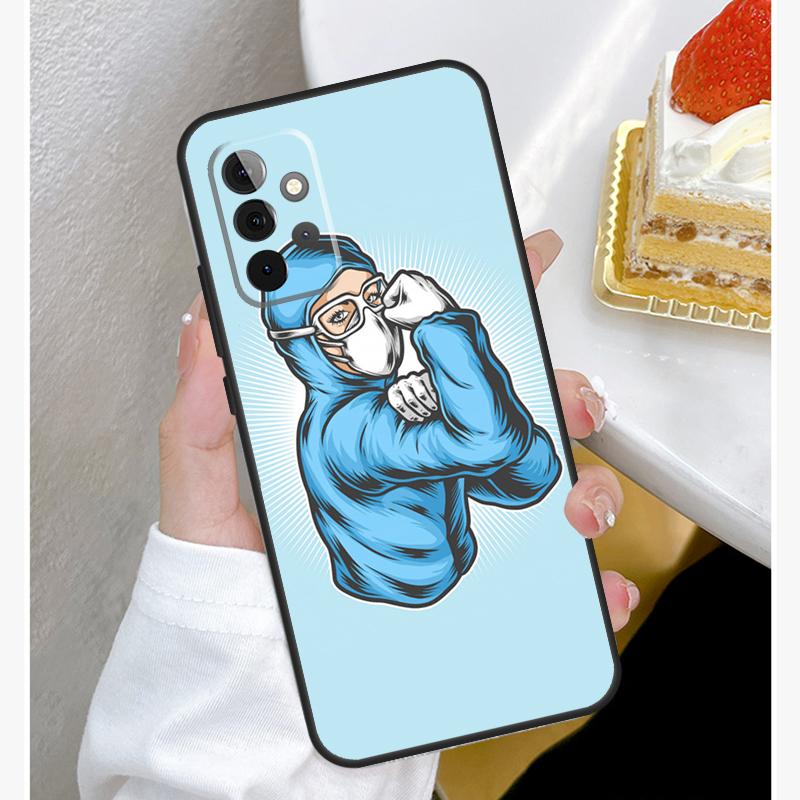 Cartoon Medicine Doctor Nurse Case For Samsung Galaxy A15 A25 A35 A55 A51 A71 A12 A32 A52 A13 A33 A53 A14 A34 A54 Cover