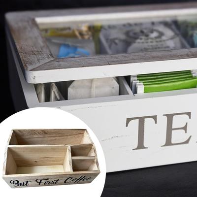 Coffee Station Organizer Capsules Holder Coffe Bar Decor Storage Box Farmhouse for Countertop