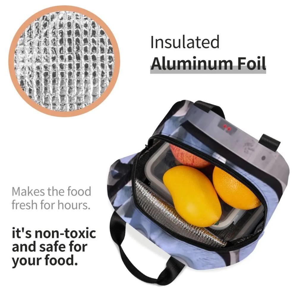 Grizzy und die Lemminge Isolierte Lunchtasche für Kinder Schul-Kühltasche Thermische Lebensmittelbox Tragbare Lunchboxen Behälter