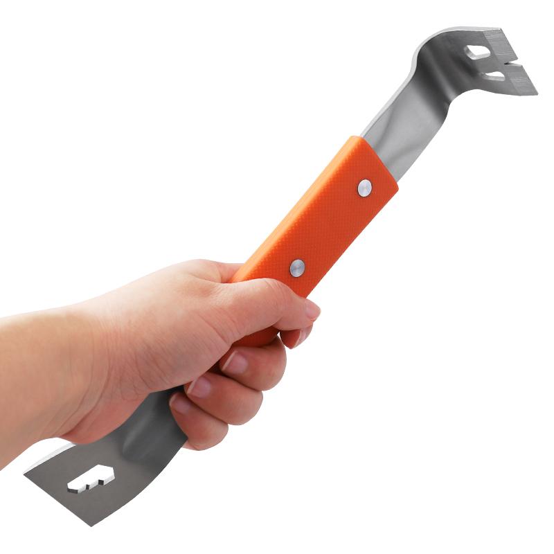 Pry Bar Stainless Steel Nut Crowbar with M4-M6 Hexagon Socket and Wrench Angle Head Nail Puller for Prying Lifting Pulling