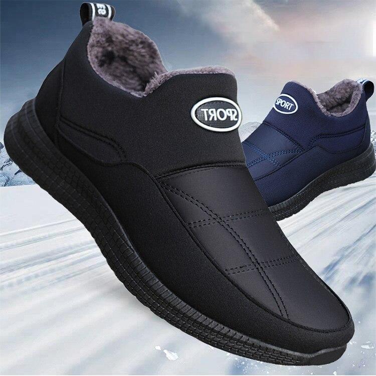Men Shoes  New Comfortable Keep Warm Winter Snow Boots Slip On Plush Fur Ankle Botas Men Boots Outdoor Zapatos De Hombre
