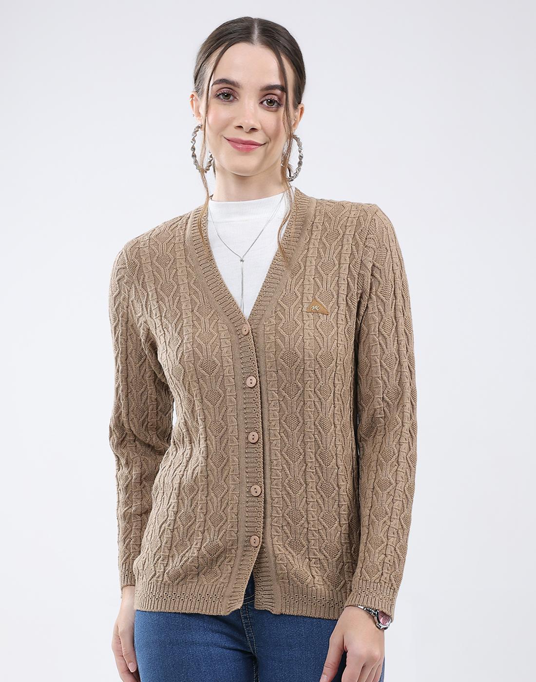 

Monte Carlo Women s V Neck Full Sleeve Cardigan 2XL верблюд