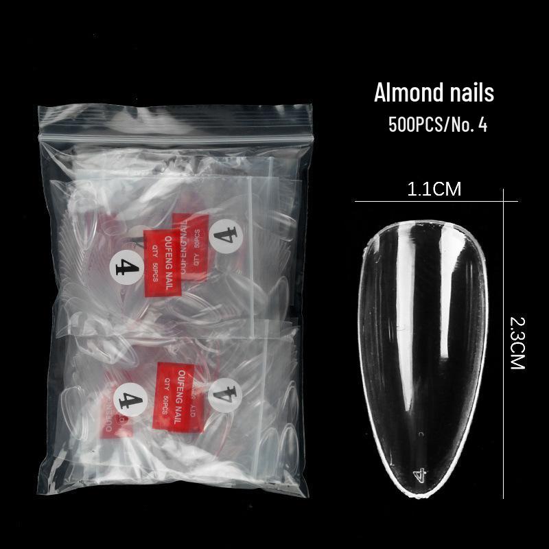 Almond Nail Art Template: Single Number Nail Tips (3#-6#), 500 Pieces