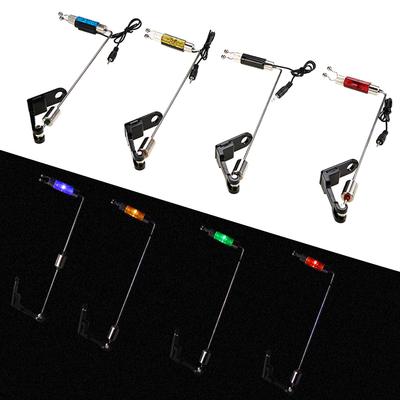 4Pcs Iron Fishing Bite Alarm Hanger Swinger LED Illuminated Indicator
