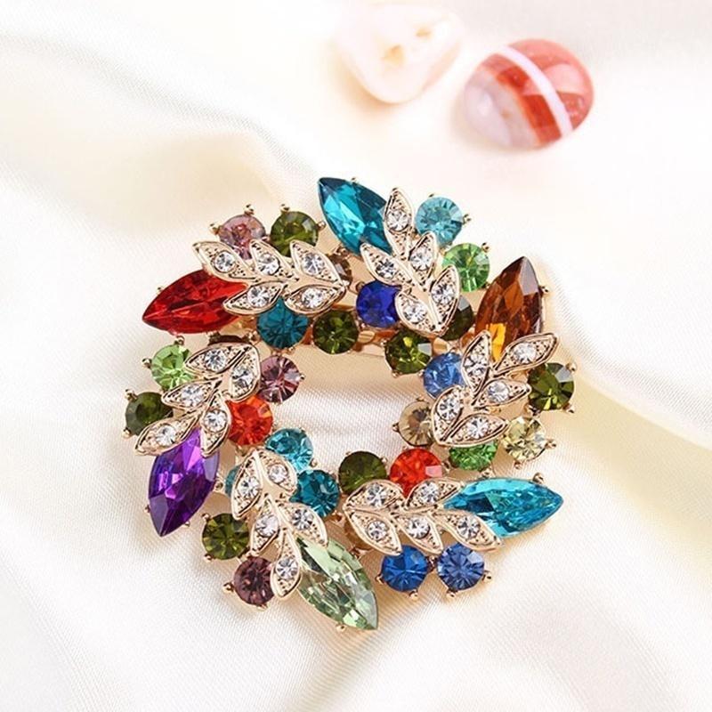 Ženy Lady Módní drahokamu Crystal Flower Svatební Svatební Kytice Brož Pins