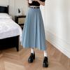 High Waist Midi Skirt Women A Line Flared Skirt Office Wear Clothes
