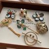 French Vintage Freshwater Pearl Metal Brooch Fringe Chinese Light Luxury Suit Coat Brooch Pin Personality High-End